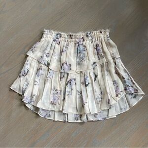 Loveshackfancy ruffle floral mini skirt